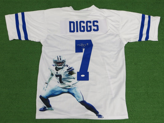 TREVON DIGGS DALLAS COWBOYS SIGNED WHITE JERSEY Alabama JSA Sticker