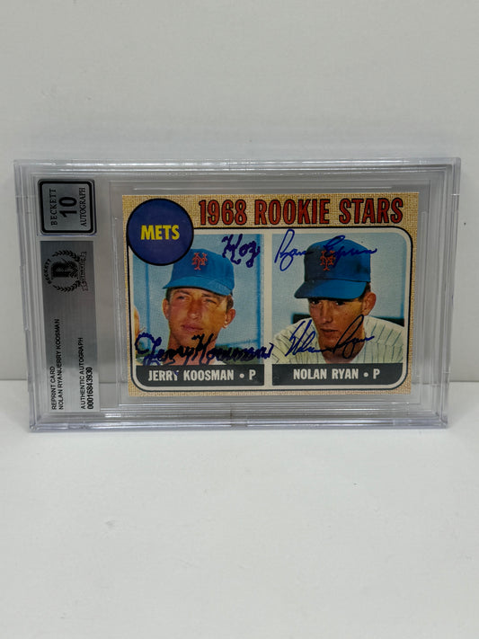 Reprint Card Nolan Ryan/ Jerry Koosman Beckett Authentic Autograph 10  (3930)