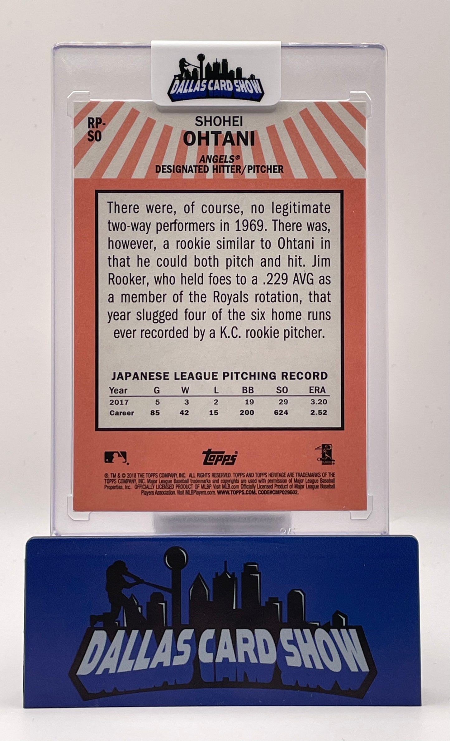 2018 Topps Heritage #RP-SO Shohei Ohtani Rookie Performers RC