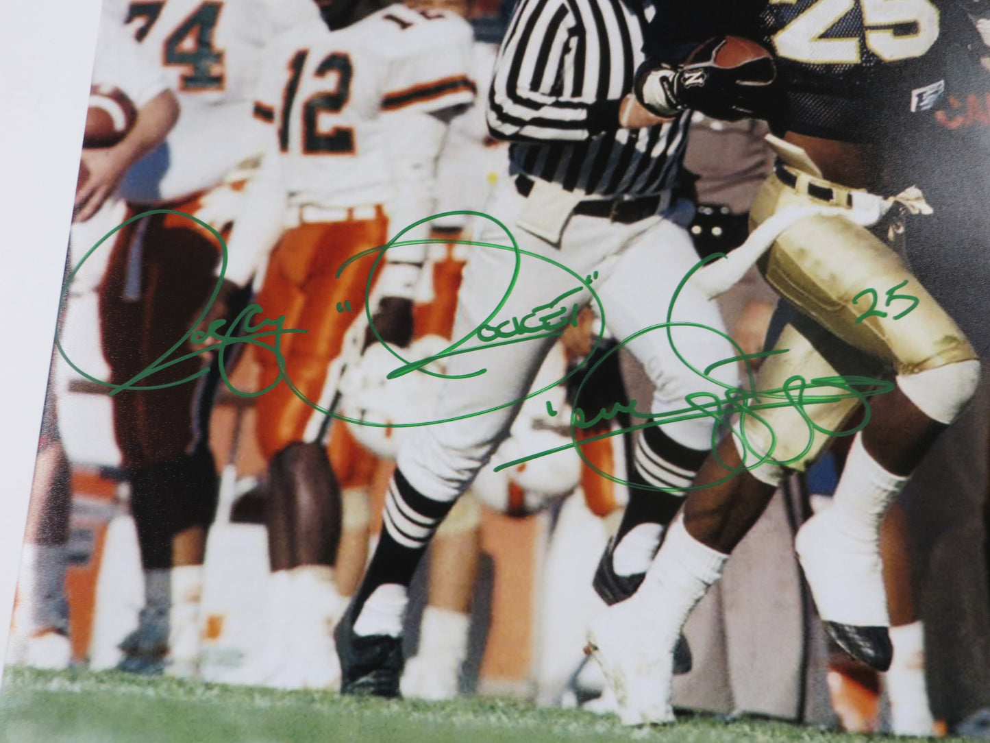 RAGHIB ROCKET ISMAIL SIGNED 16x20 NOTRE DAME IRISH vs MIAMI PHOTO JSA COA Green