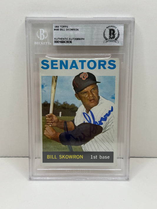 1964 Topps Bill Skowron #445 On Card Auto Beckett Authentic