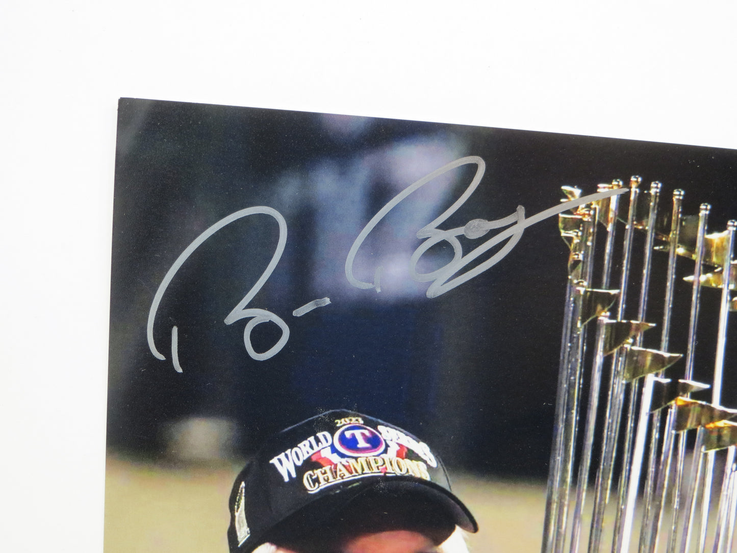 BRUCE BOCHY Texas Rangers SIGNED World Champs 8x10 PHOTO Giants Padres JSA COA