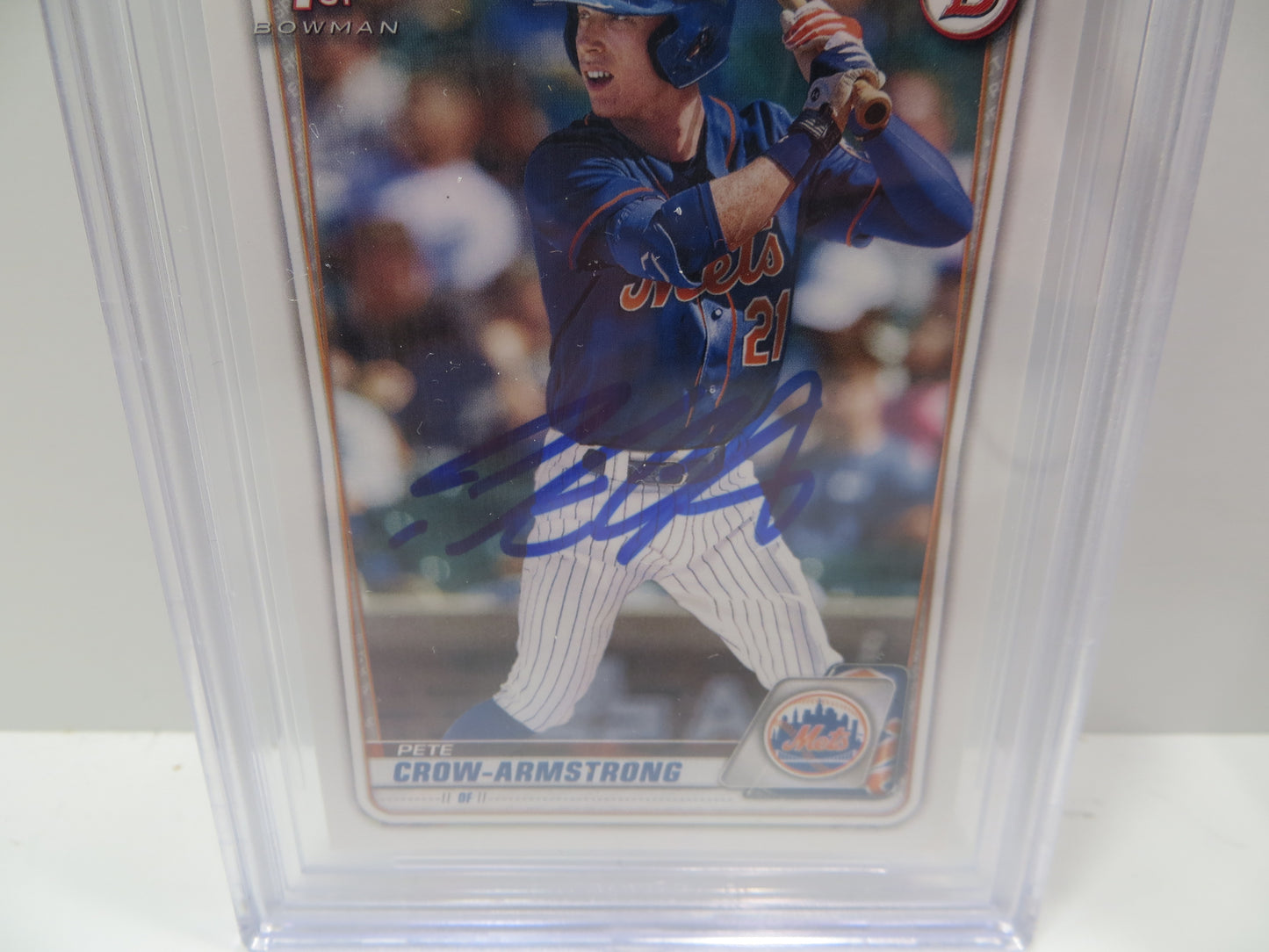 PETE CROW-ARMSTRONG SIGNED 2020 Bowman Draft 1st CHICAGO CUBS BAS Slab