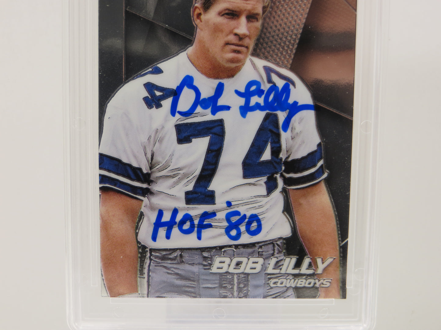 BOB LILLY SIGNED 2014 PANINI PRIZM Football Card #26 JSA SLAB Authentic AUTO