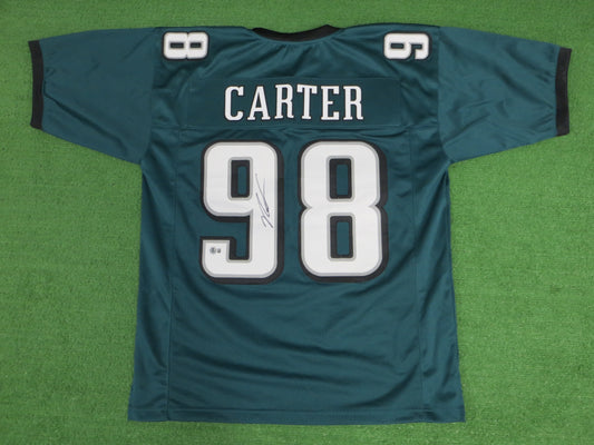 JALEN CARTER Philadelphia Eagles SIGNED FOOTBALL JERSEY XL Georgia Bulldogs BAS