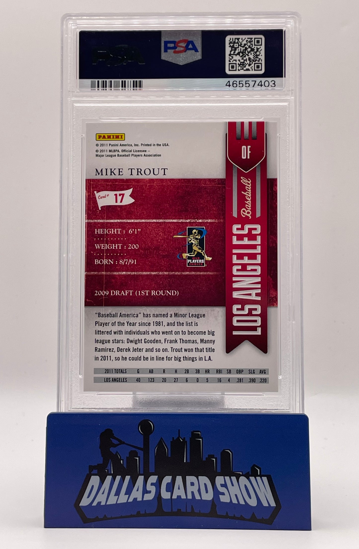 2011 Panini Playoff Contenders #17 Mike Trout Season Ticket Rookie RC PSA 10