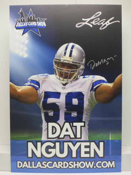DAT NGUYEN DALLAS COWBOYS A&M SIGNED 24x36 Dallas Card Show FOAM BOARD BAS
