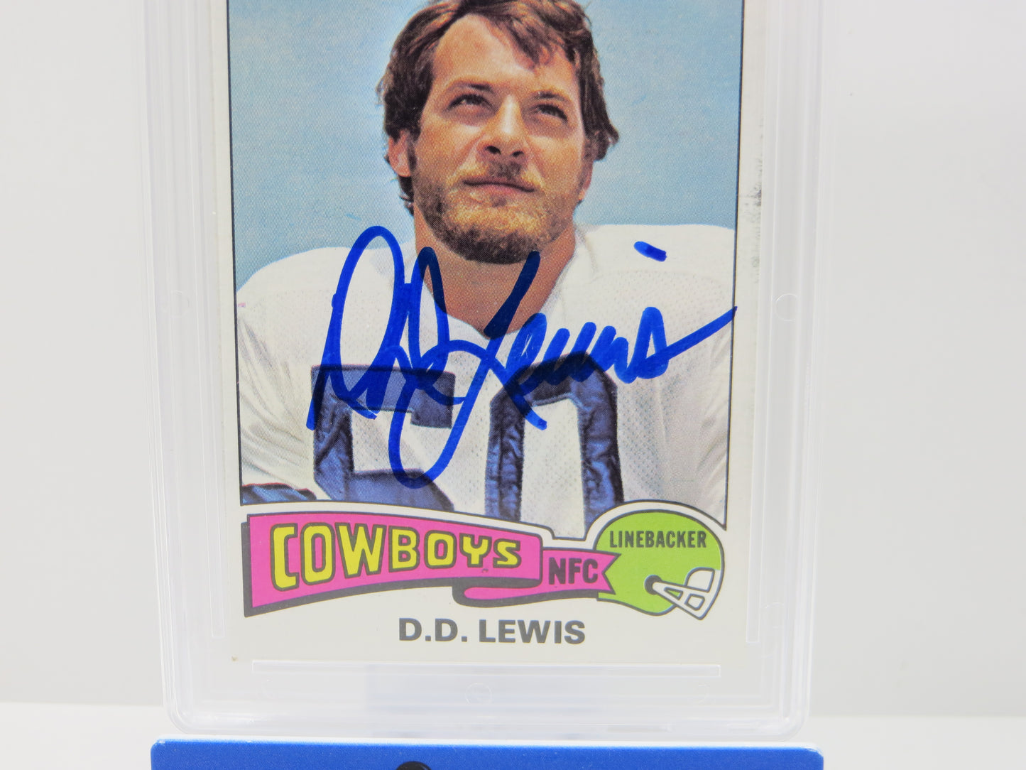 DD LEWIS SIGNED 1975 TOPPS Football Card #26 JSA SLAB Authentic AUTO