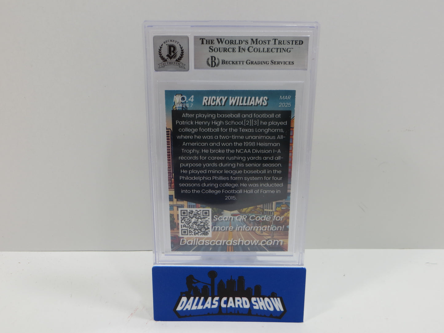 2025 MARCH DALLAS CARD SHOW SERIES 7 RICKY WILLIAMS BAS 10 AUTO