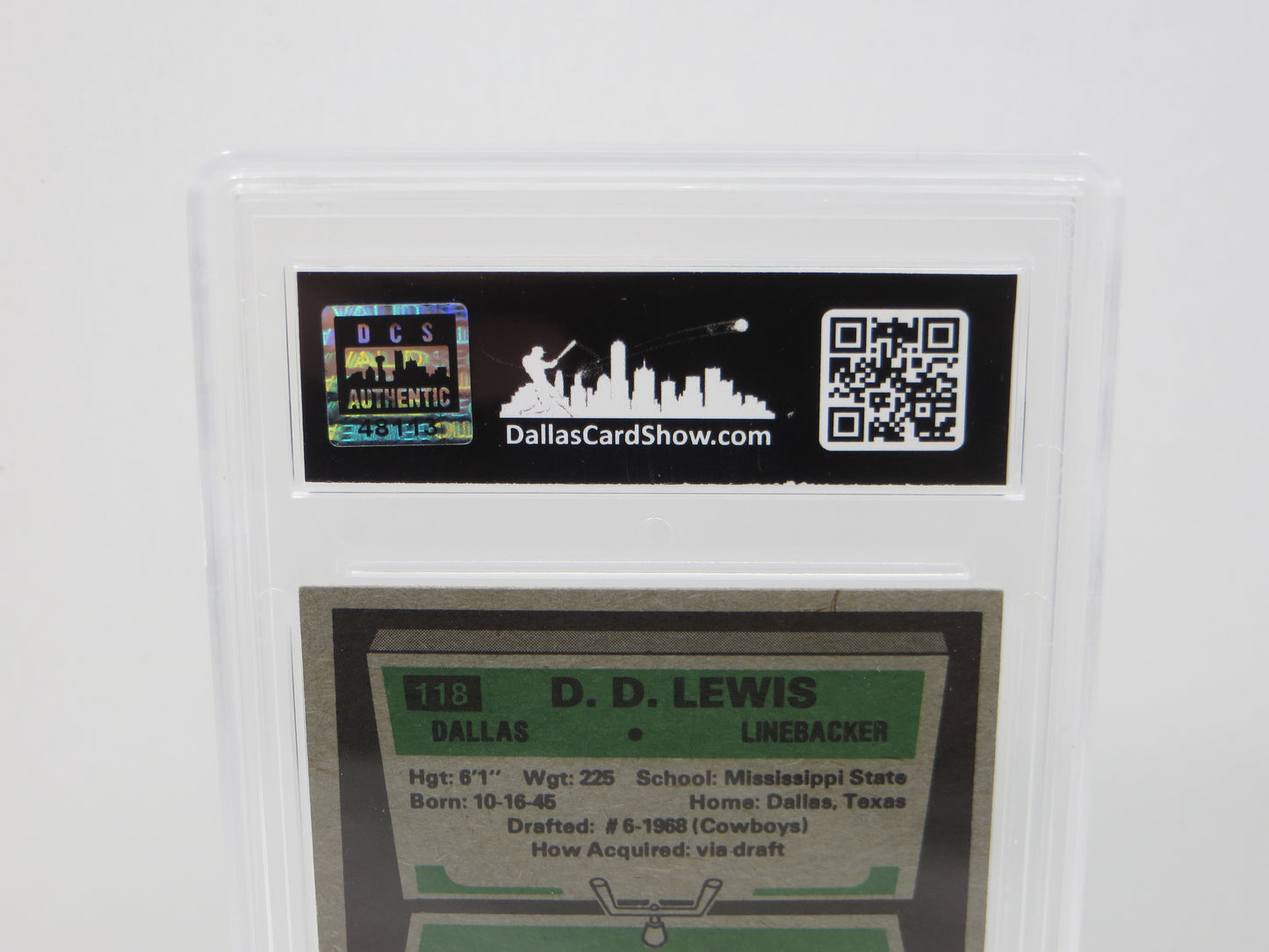 DD LEWIS SIGNED 1975 TOPPS Football Card #26 JSA SLAB Authentic AUTO