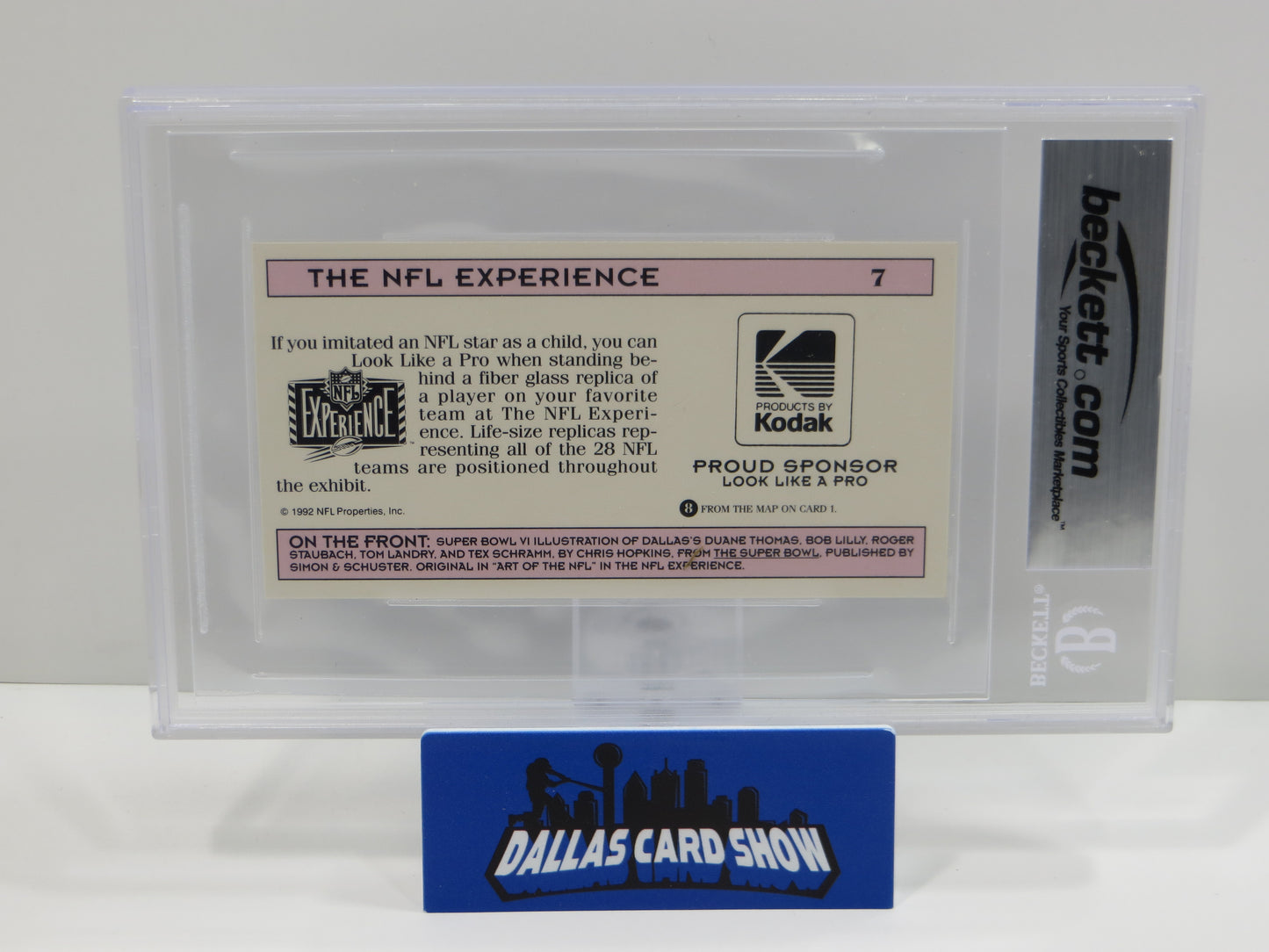 BOB LILLY SIGNED 1992 NFL EXPERIENCE SUPER BOWL VI BGS BAS SLAB DALLAS COWBOYS