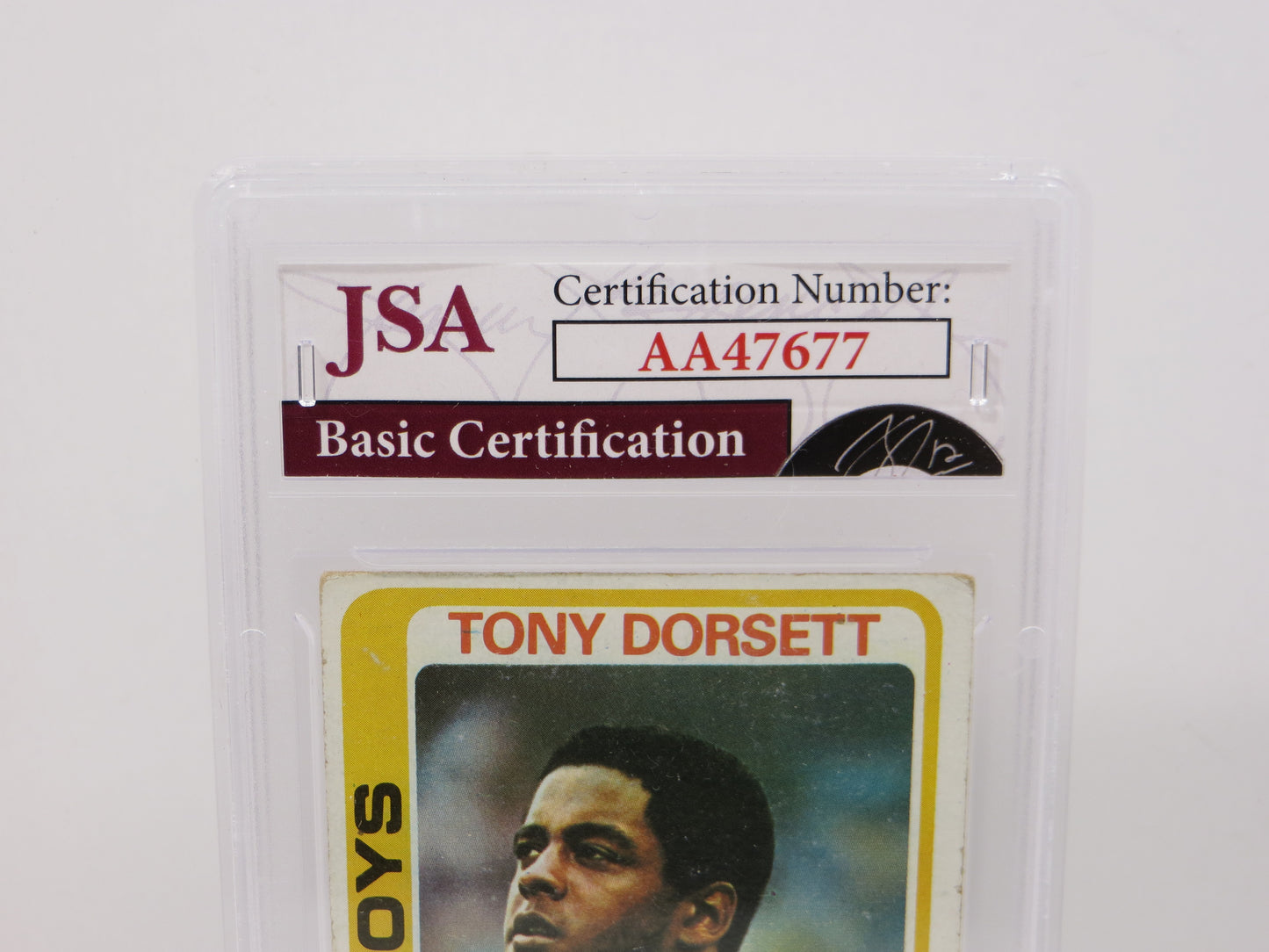 TONY DORSETT SIGNED 1978 TOPPS Football Card #315 JSA SLAB Authentic AUTO