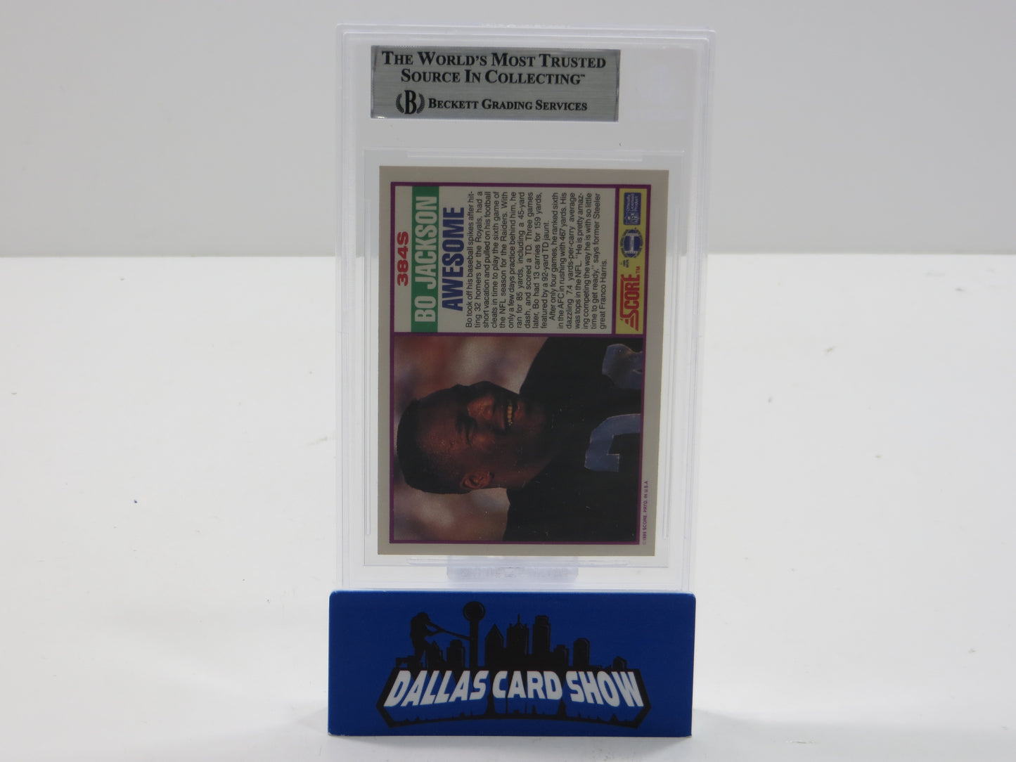 BO JACKSON SIGNED 1988 SCORE SUPPLEMENTAL #384S ROYALS RAIDERS BGS BAS SLAB