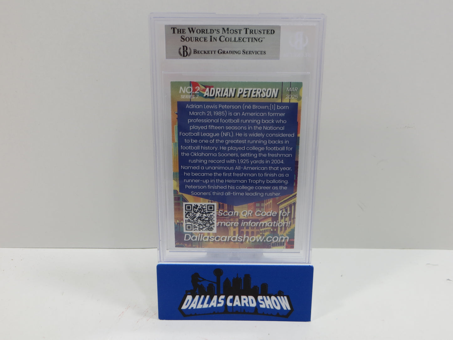 2025 MARCH DALLAS CARD SHOW SERIES 7 ADRIAN PETERSON BAS AUTO