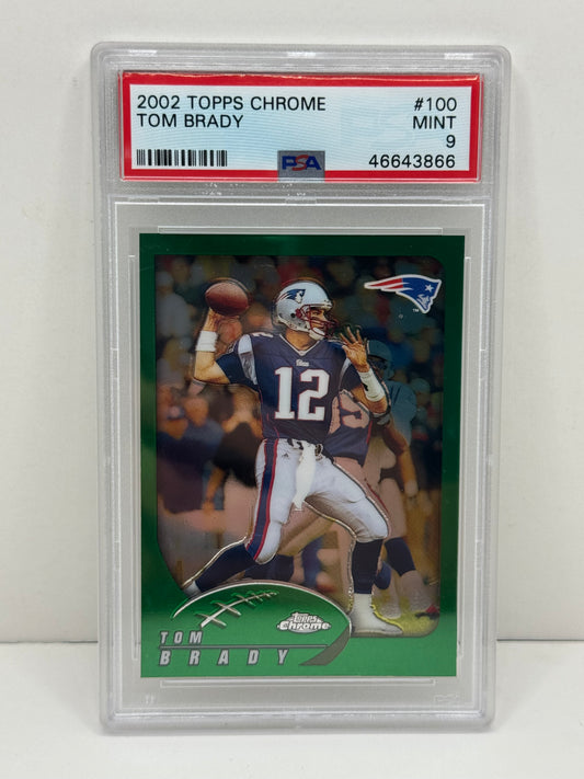 2002 Topps Chrome Tom Brady #100 PSA 9 Mint Patriots