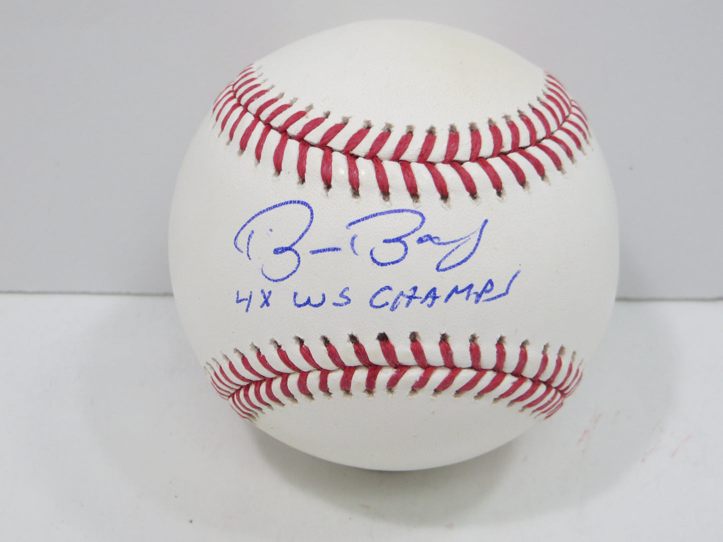 BRUCE BOCHY SIGNED OML BASEBALL w/4xWSChamps Texas Rangers SF Giants JSA COA