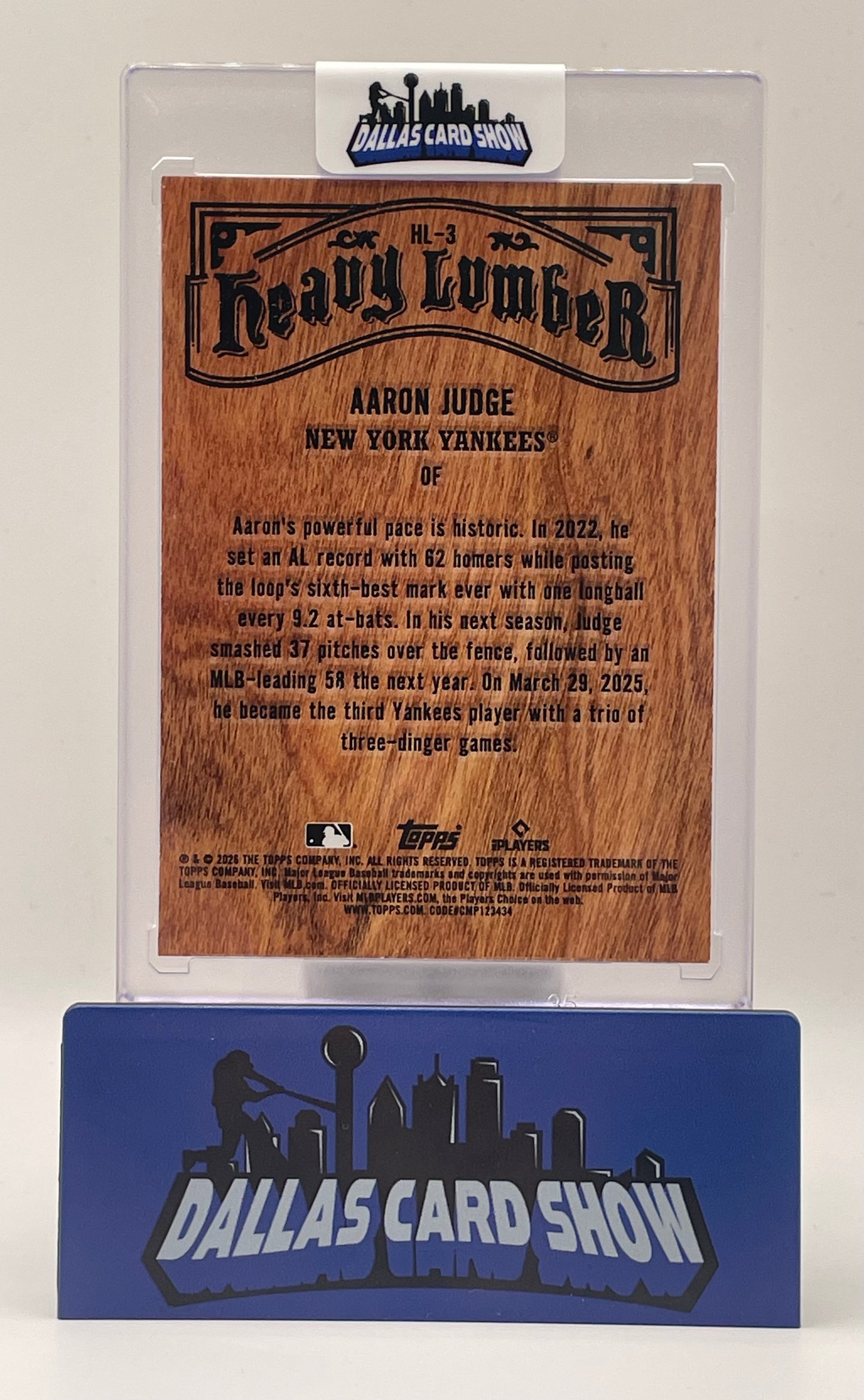 2026 Topps #HL-3 Aaron Judge Heavy Lumber Case Hit SSP
