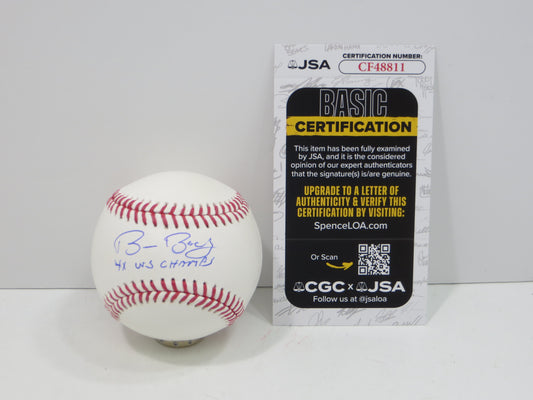 BRUCE BOCHY SIGNED OML BASEBALL w/4xWSChamps Texas Rangers SF Giants JSA COA