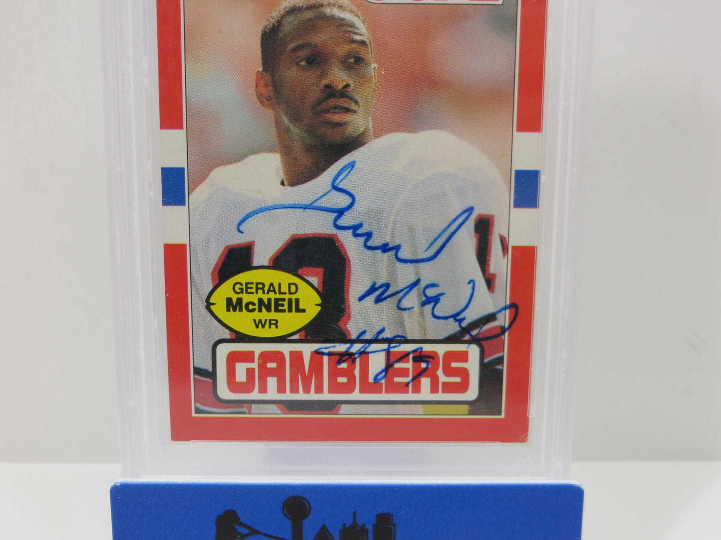GERALD McNEIL SIGNED 1985 TOPPS USFL Football Card #46 PSA SLAB Authentic AUTO