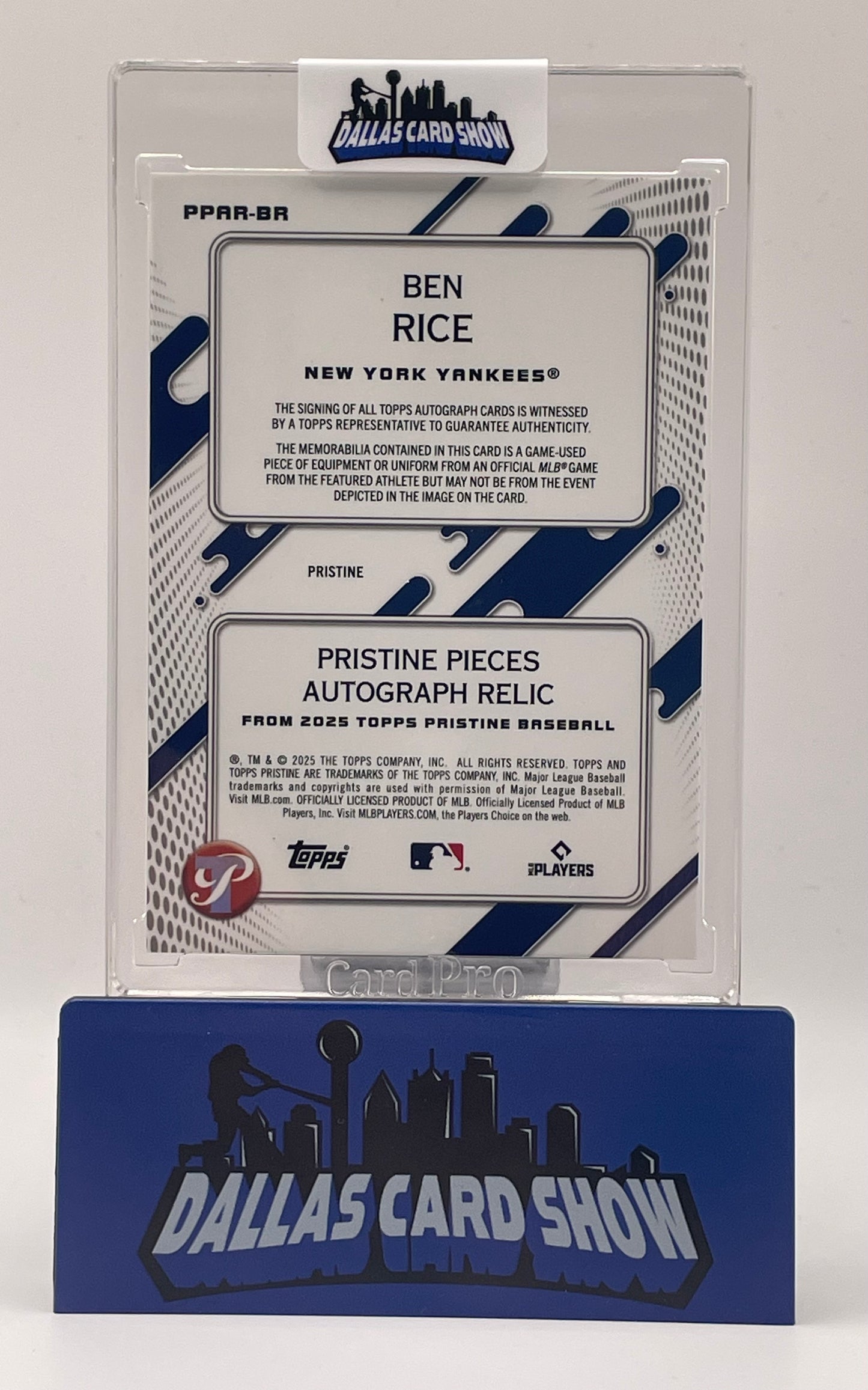 2025 Pristine #PPAR-BR Ben Rice Pristine Pieces Autograph Relic
