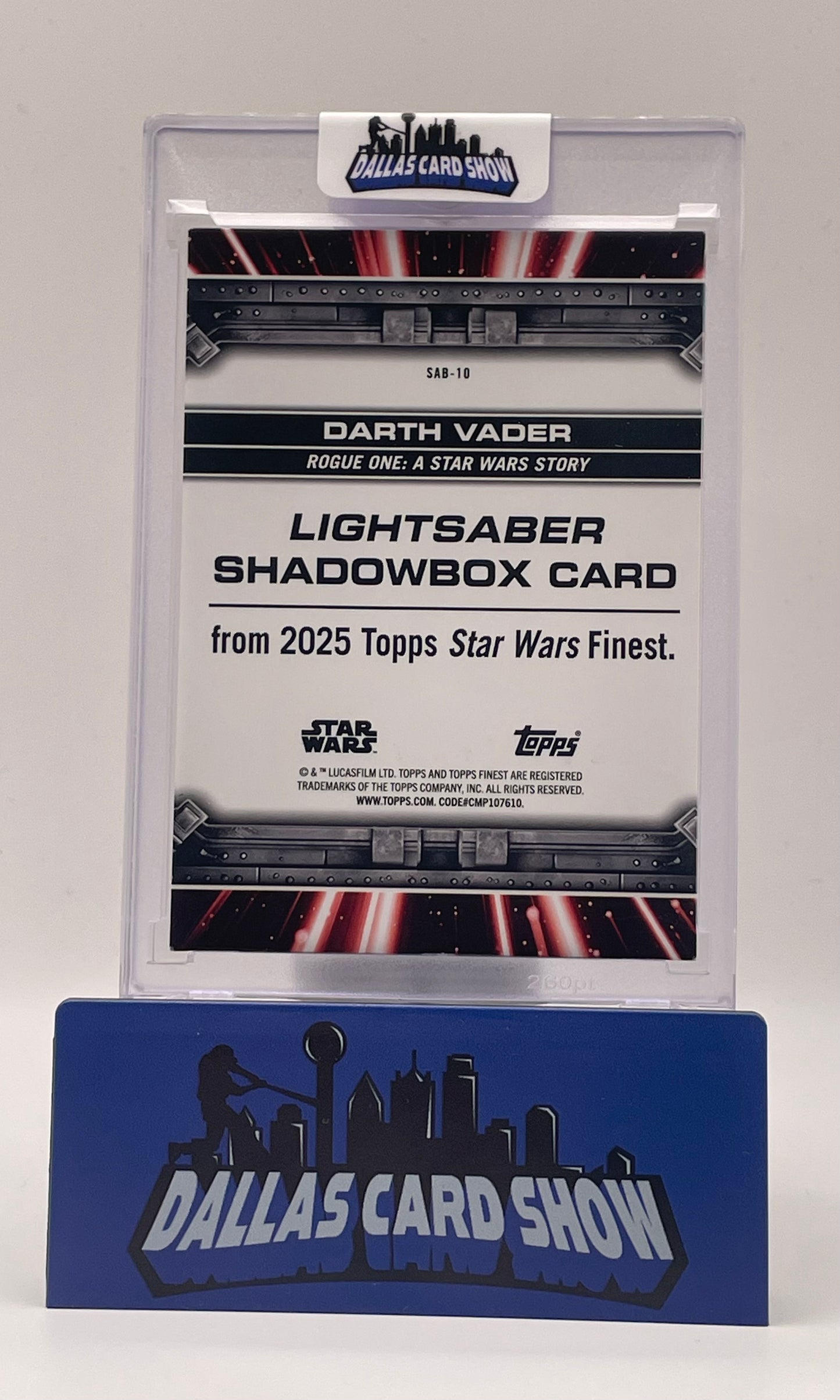 2025 Topps Finest #SAB-10 Darth Vader Lightsaber Shadowbox /50