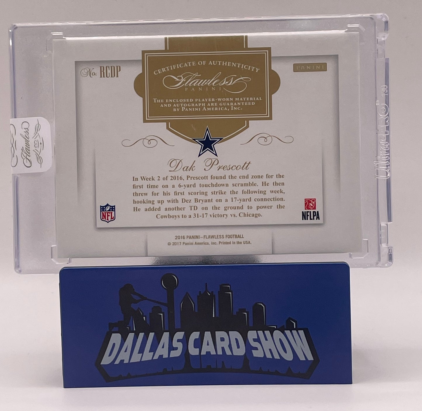 2016 Panini Flawless #RCDP Dak Prescott Rookie Patch Autograph /25