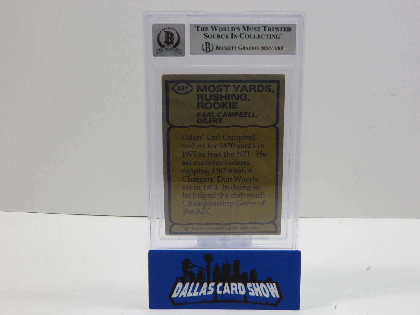 1979 TOPPS #331 EARL CAMPBELL BGS 10 AUTO