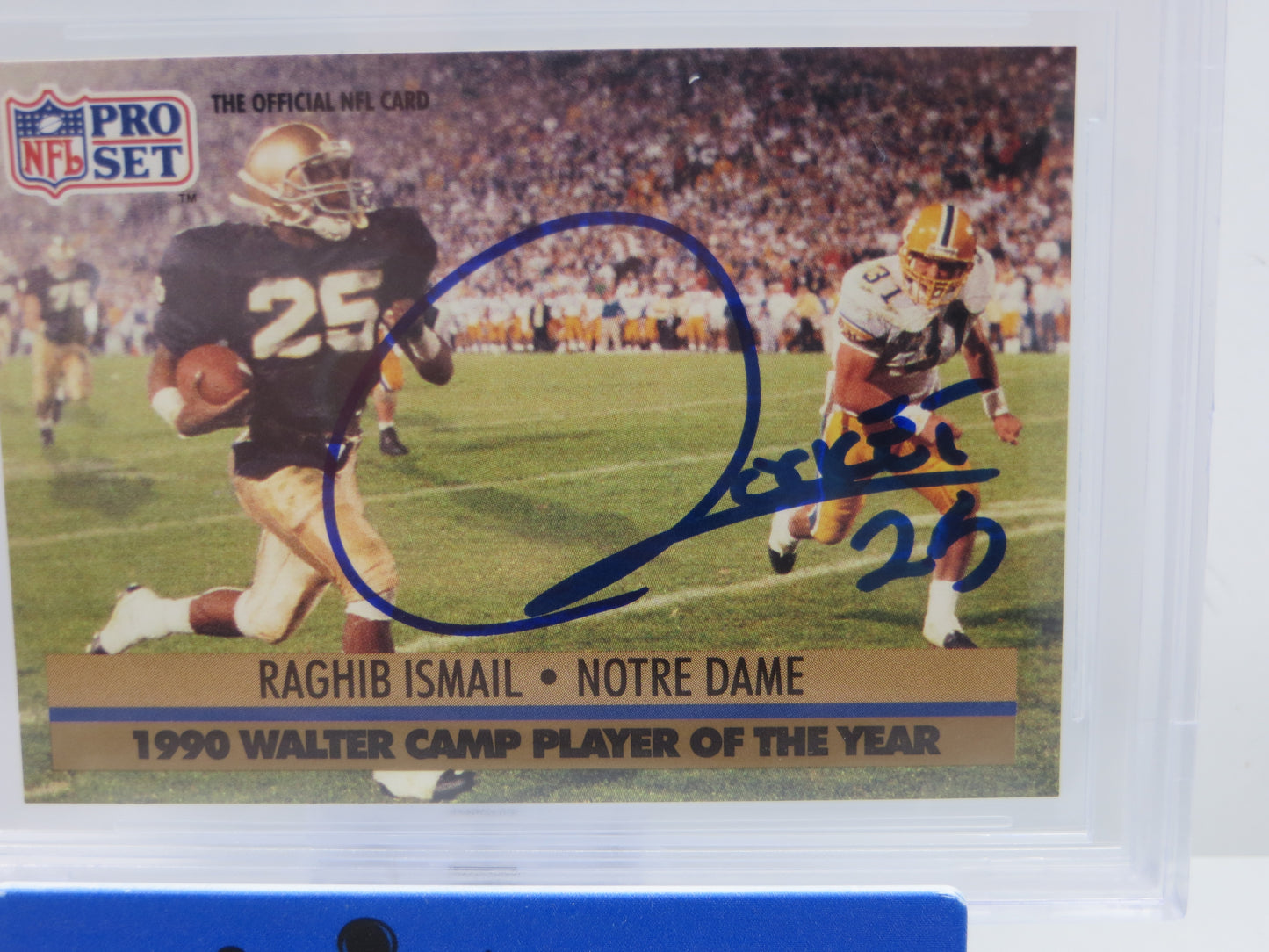 RAGHIB ROCKET ISMAIL SIGNED BGS BAS Slab 1991 Pro Set #36 Notre Dame AUTO 10