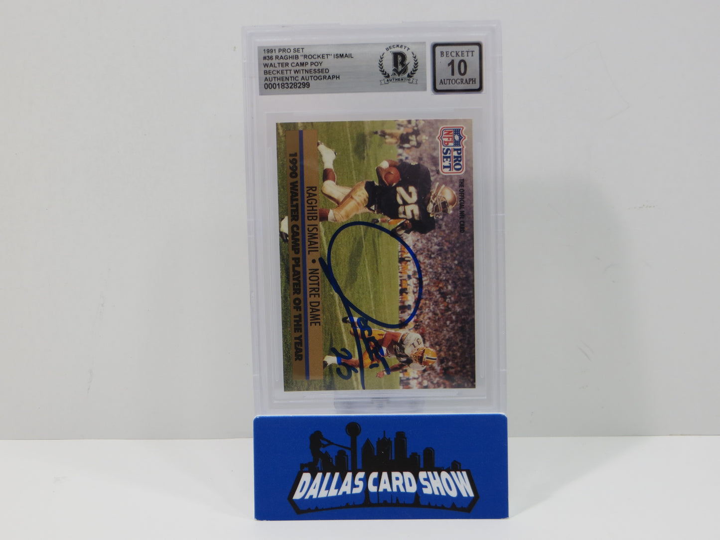 RAGHIB ROCKET ISMAIL SIGNED BGS BAS Slab 1991 Pro Set #36 Notre Dame AUTO 10