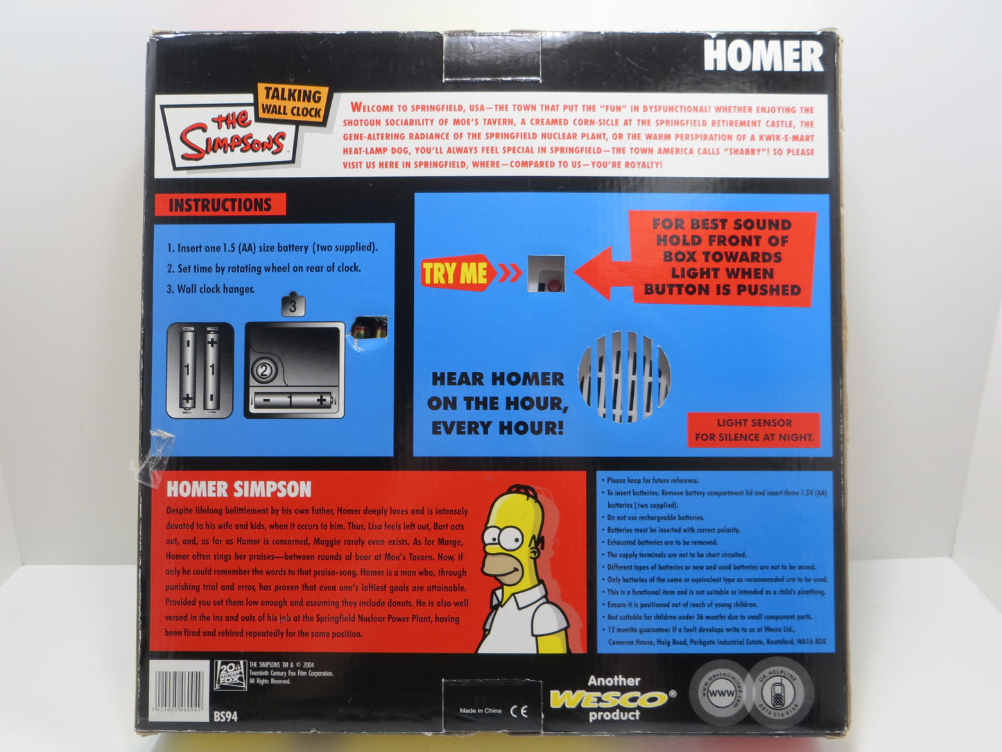 TONE RODRIGUEZ SIGNED SKETCHED Homer - Talking Wall Clock SIMPSONS FIGURINE