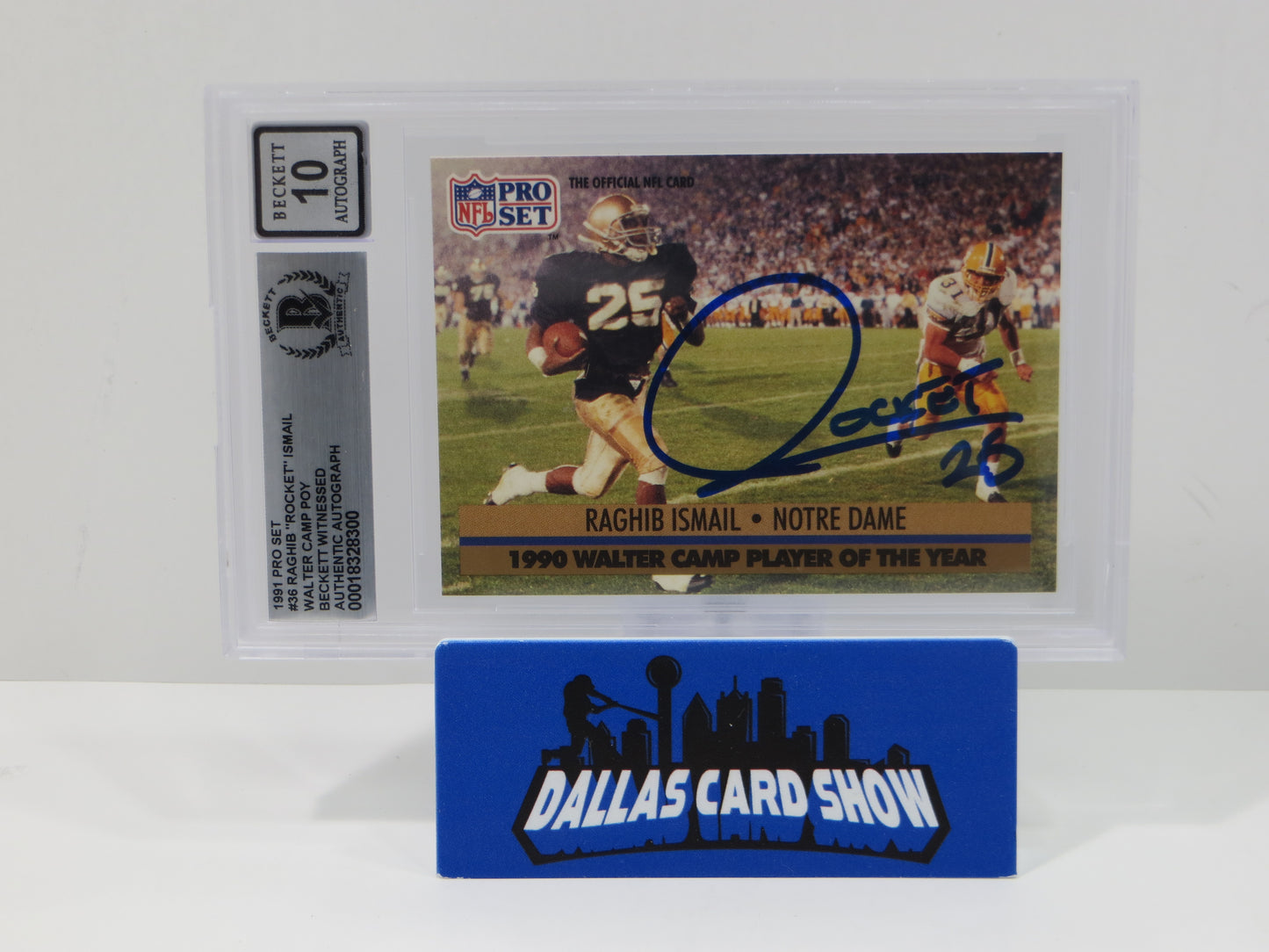 RAGHIB ROCKET ISMAIL SIGNED BGS BAS Slab 1991 Pro Set #36 Notre Dame AUTO 10