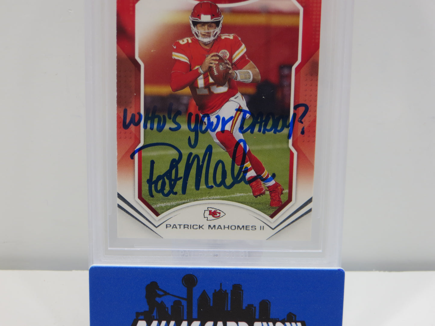 PAT MAHOMES SR SIGNED 2021 Playoff BGS BAS SLAB w/Who's Your Daddy