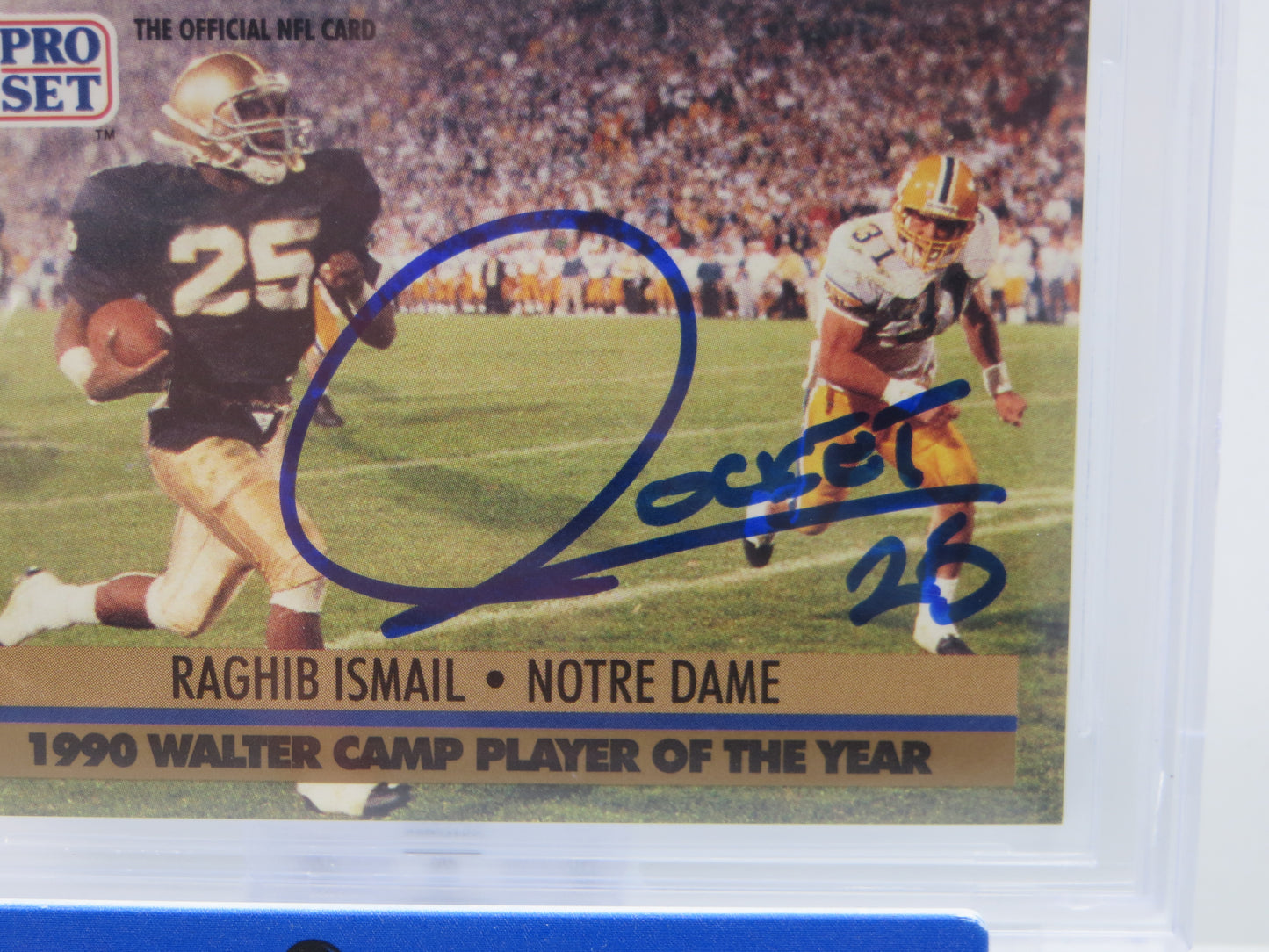 RAGHIB ROCKET ISMAIL SIGNED BGS BAS Slab 1991 Pro Set #36 Notre Dame AUTO 10