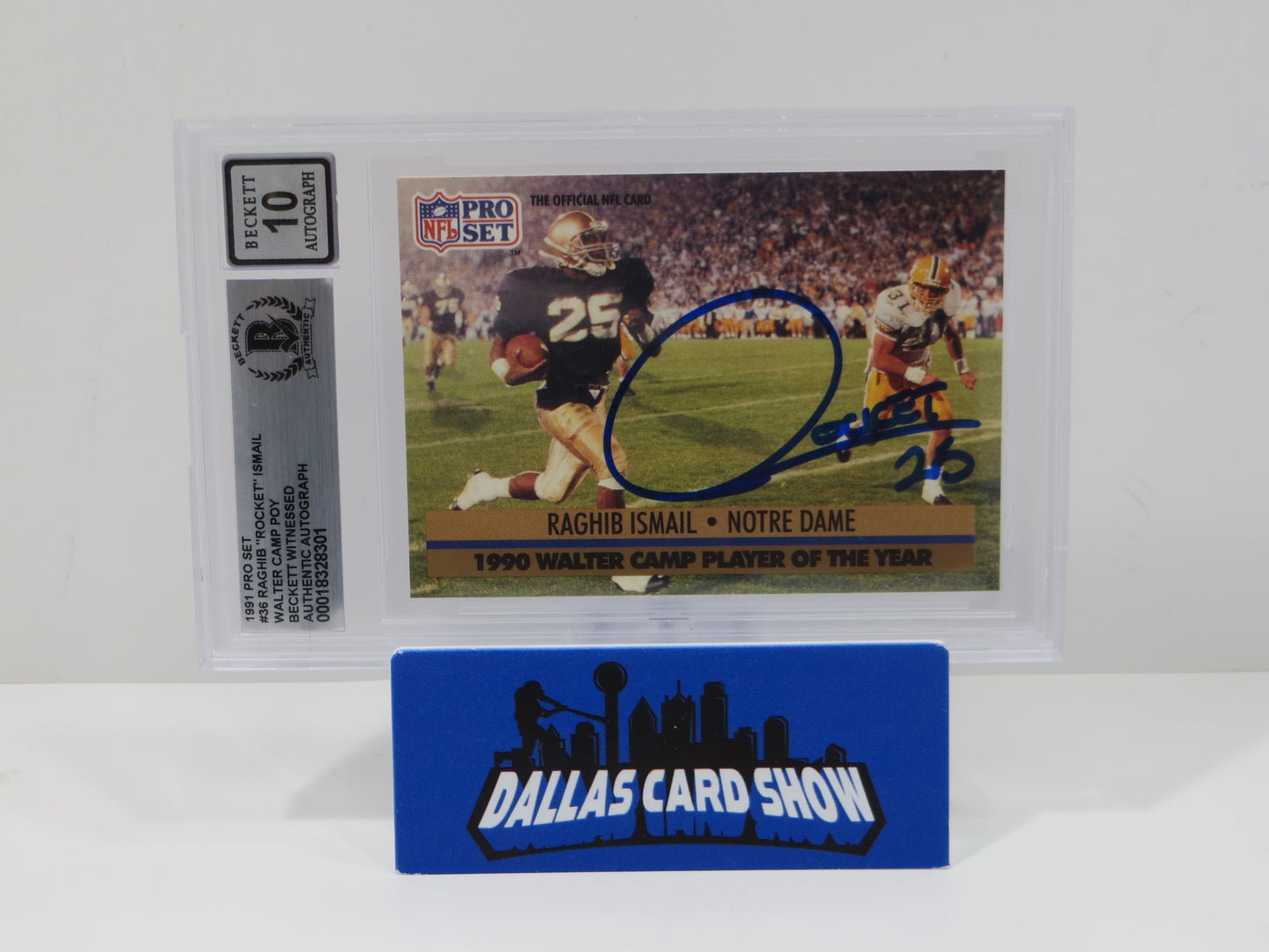 RAGHIB ROCKET ISMAIL SIGNED BGS BAS Slab 1991 Pro Set #36 Notre Dame AUTO 10