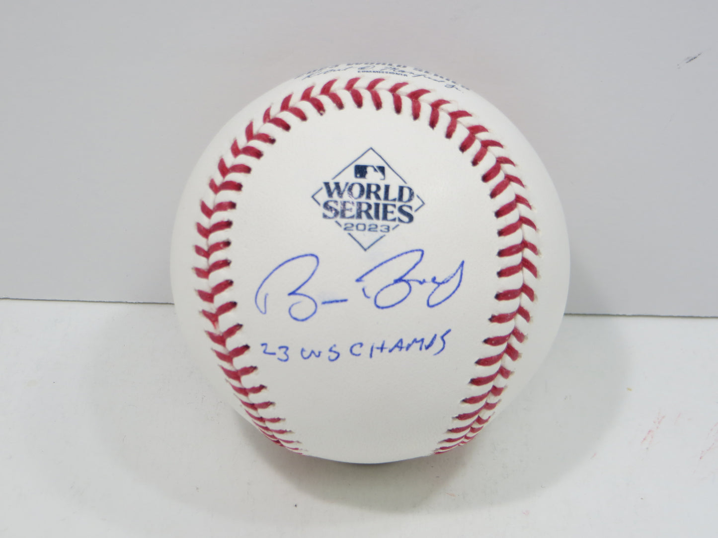 BRUCE BOCHY SIGNED Rawlings 2023 World Series BASEBALL w/INSC Texas Rangers JSA