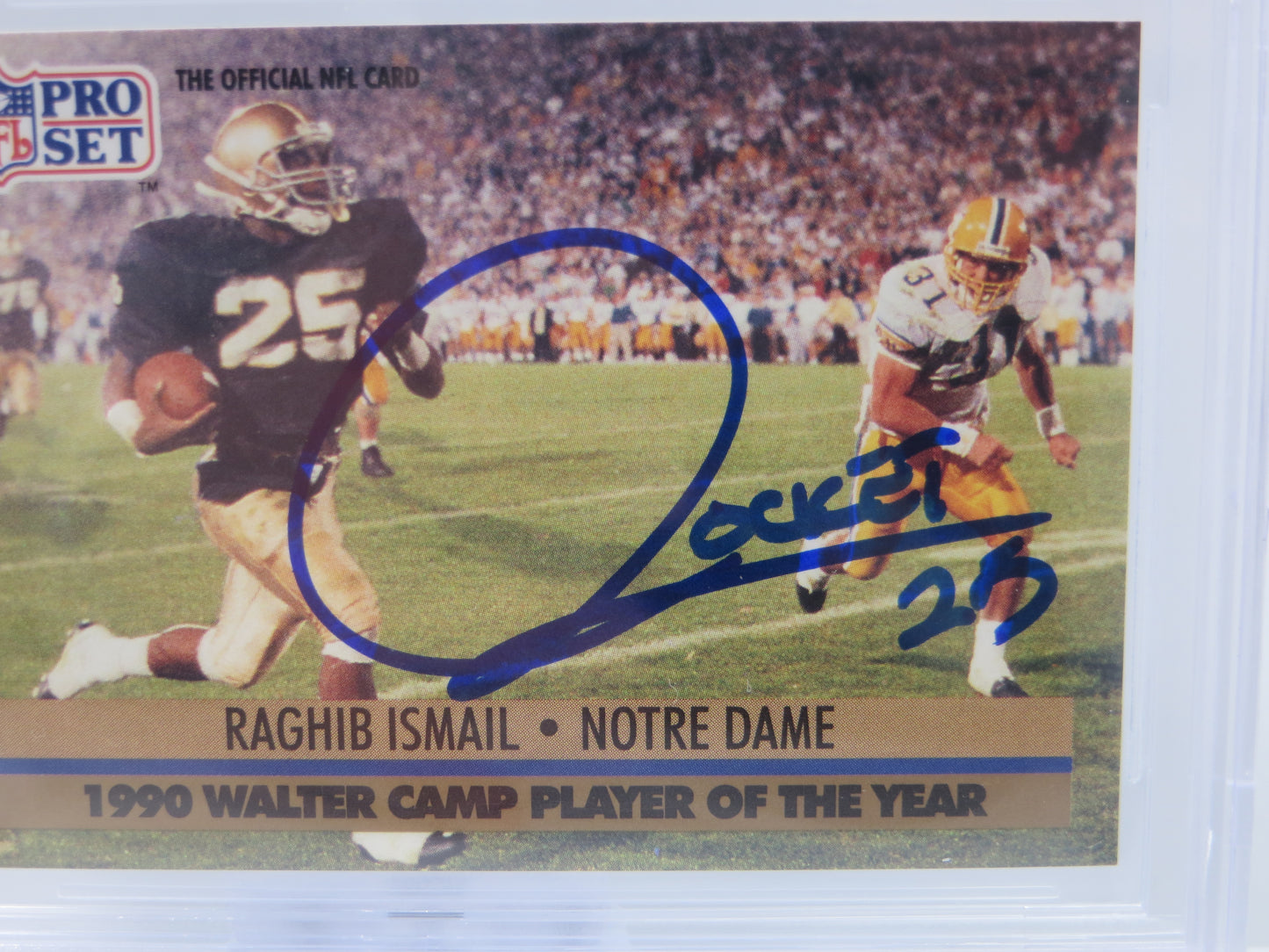 RAGHIB ROCKET ISMAIL SIGNED BGS BAS Slab 1991 Pro Set #36 Notre Dame AUTO 10