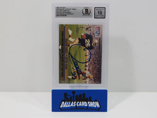 RAGHIB ROCKET ISMAIL SIGNED BGS BAS Slab 1991 Pro Set #36 Notre Dame AUTO 10