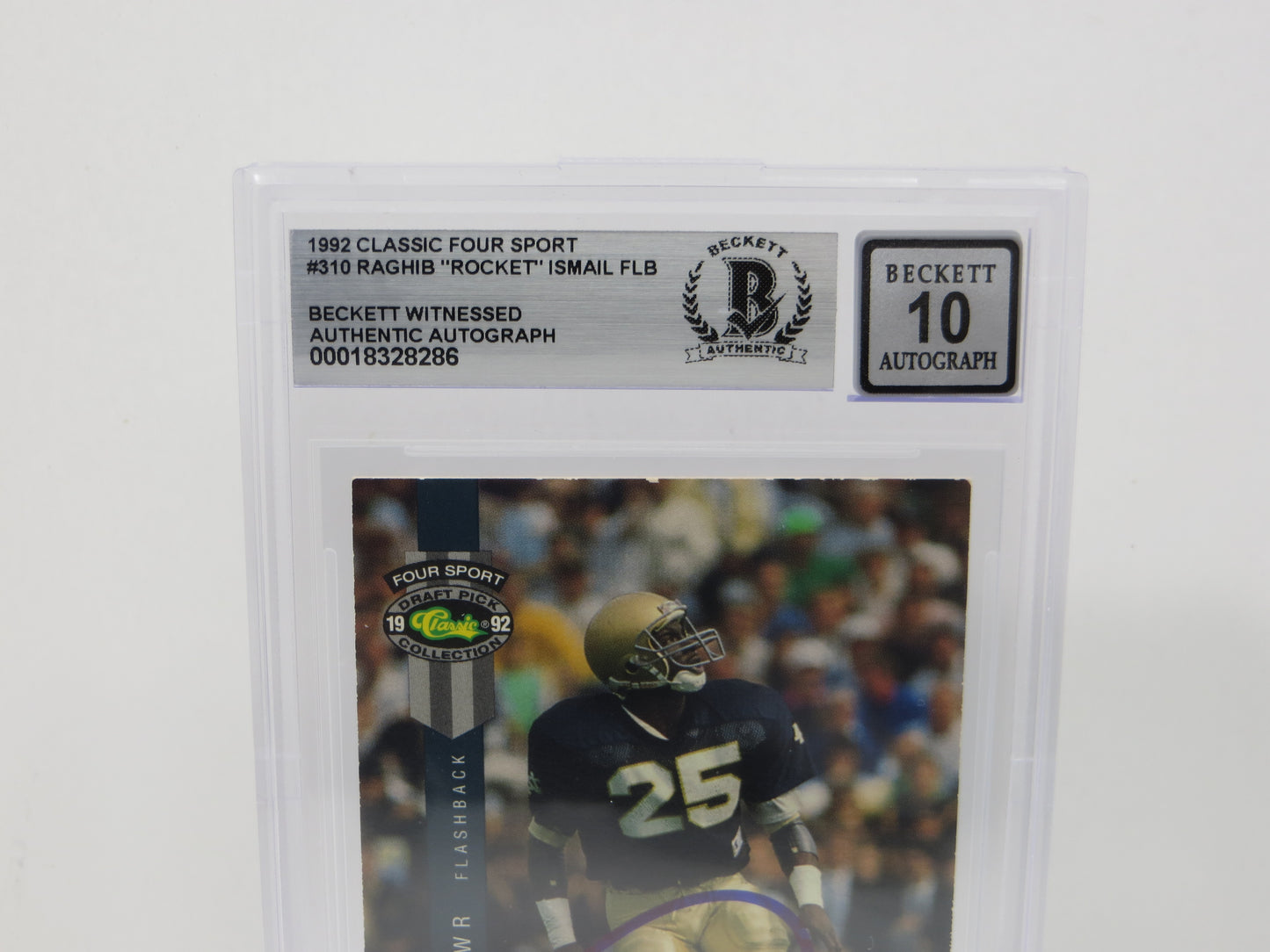 RAGHIB ROCKET ISMAIL SIGNED BGS BAS Slab 1992 Classic Four Sport #310 Irish AUTO 10