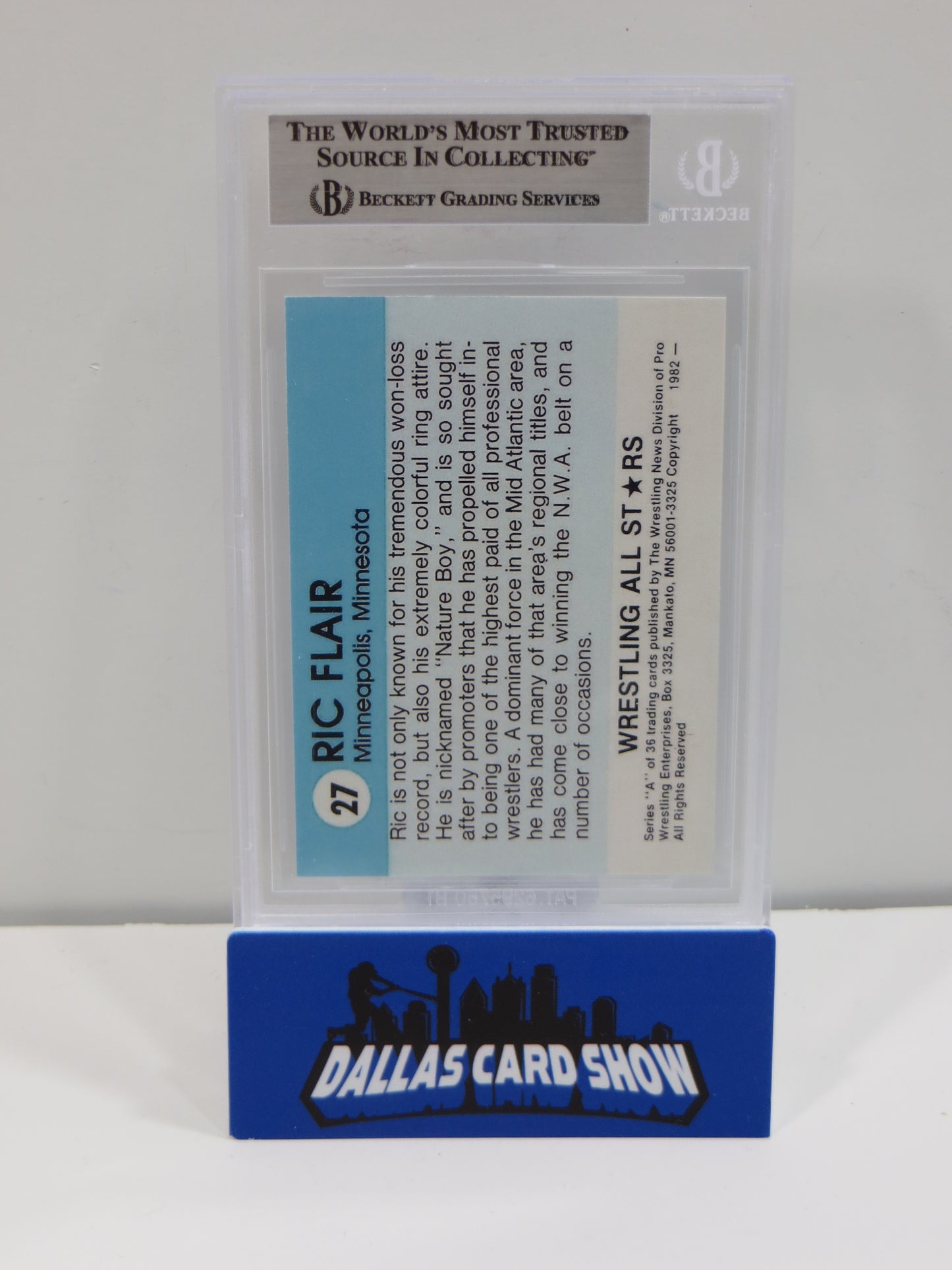 RIC FLAIR SIGNED 1982 Wrestling All Stars REPRINT Card BGS BAS SLAB
