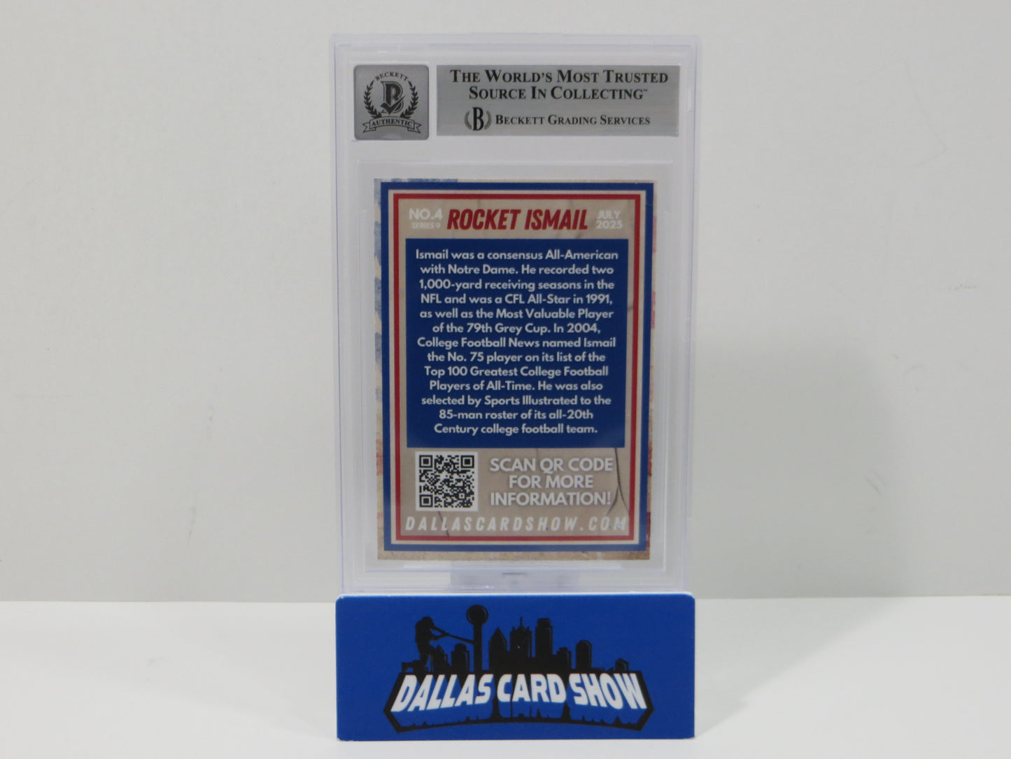 2025 Dallas Card Show Series 9 ROCKET ISMAIL SIGNED Dallas Cowboys BGS 10 Auto