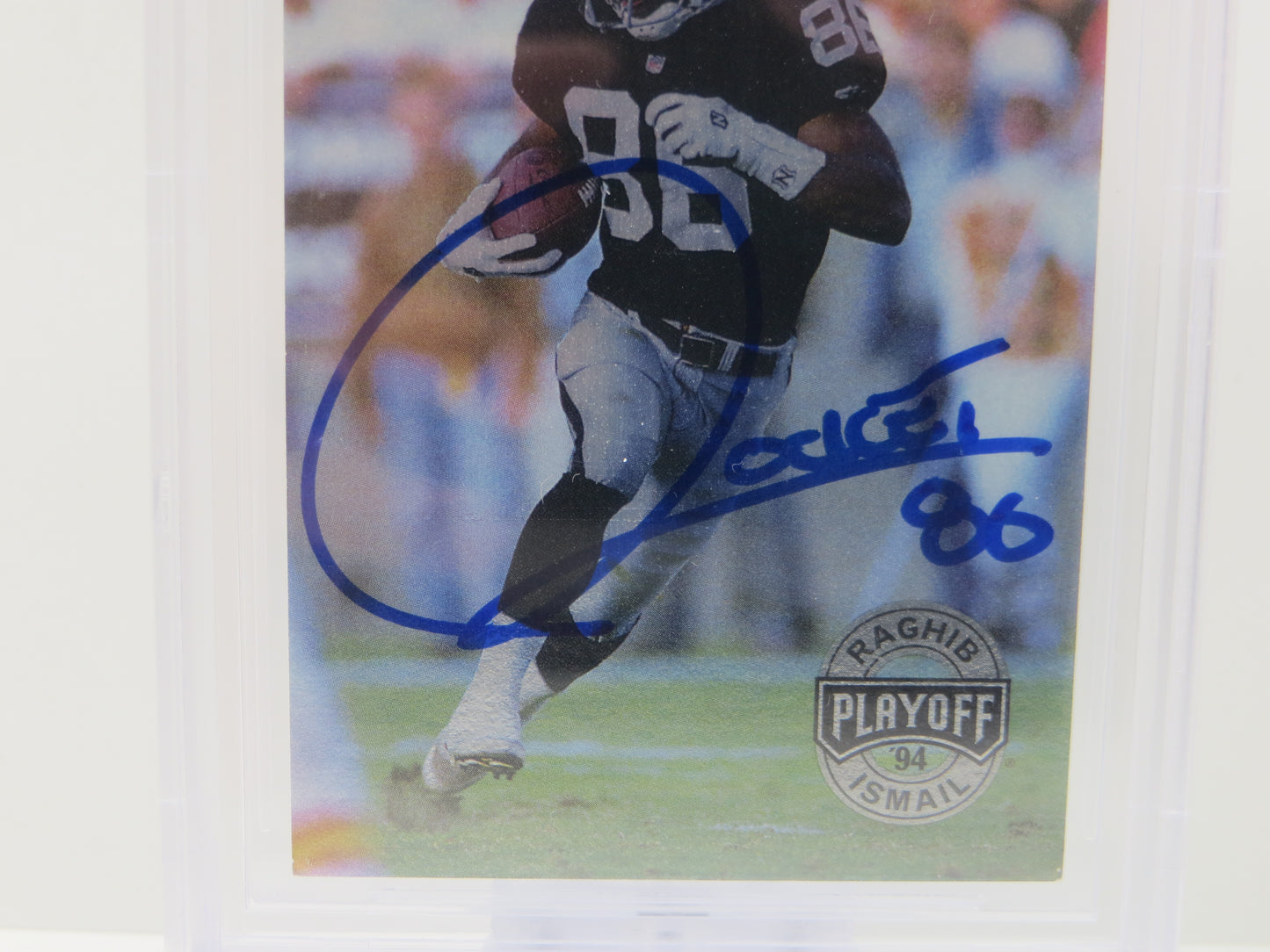 RAGHIB ROCKET ISMAIL SIGNED BGS BAS Slab 1994 Playoff #16 Raiders AUTO 10