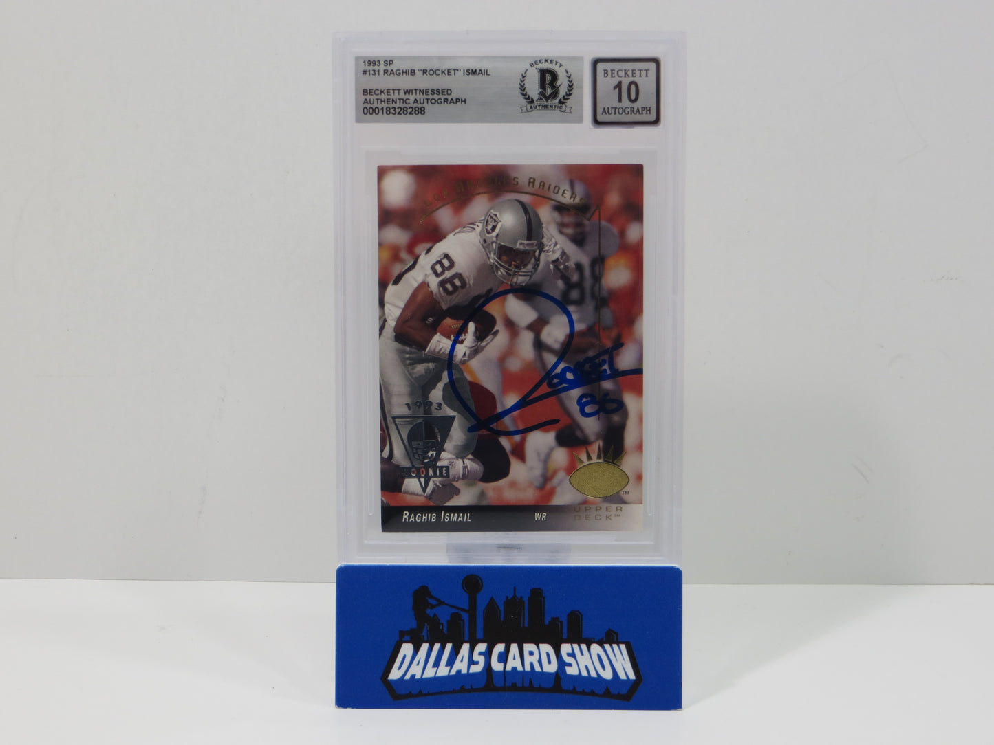 RAGHIB ROCKET ISMAIL SIGNED BGS BAS Slab 1993 SP #131 Raiders AUTO 10