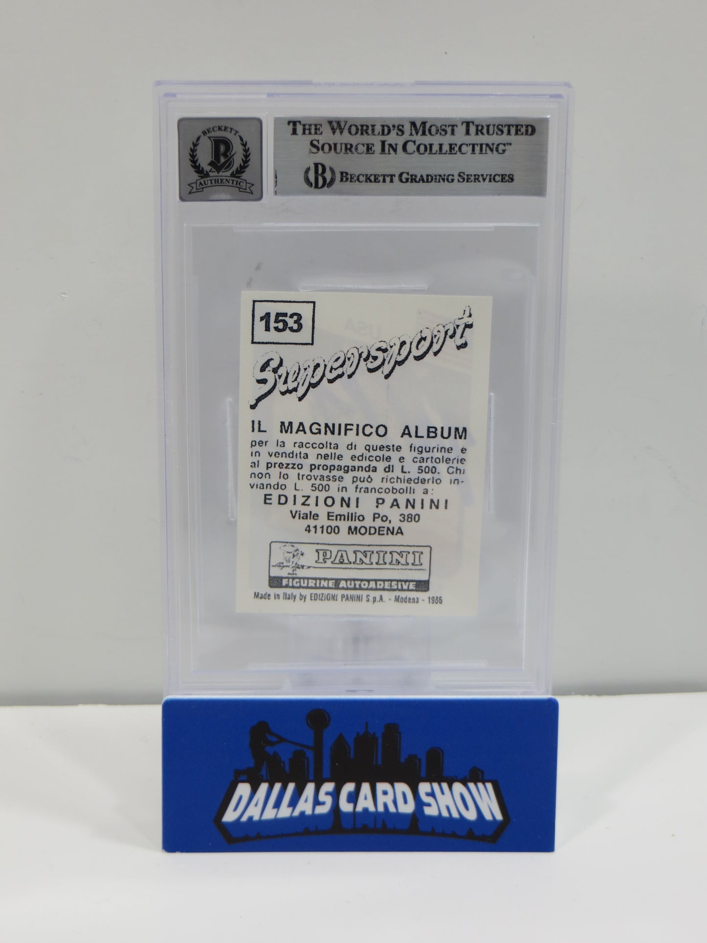 MIKE TYSON SIGNED 1986 Panini SuperSport REPRINT Card BGS BAS SLAB AUTO 10