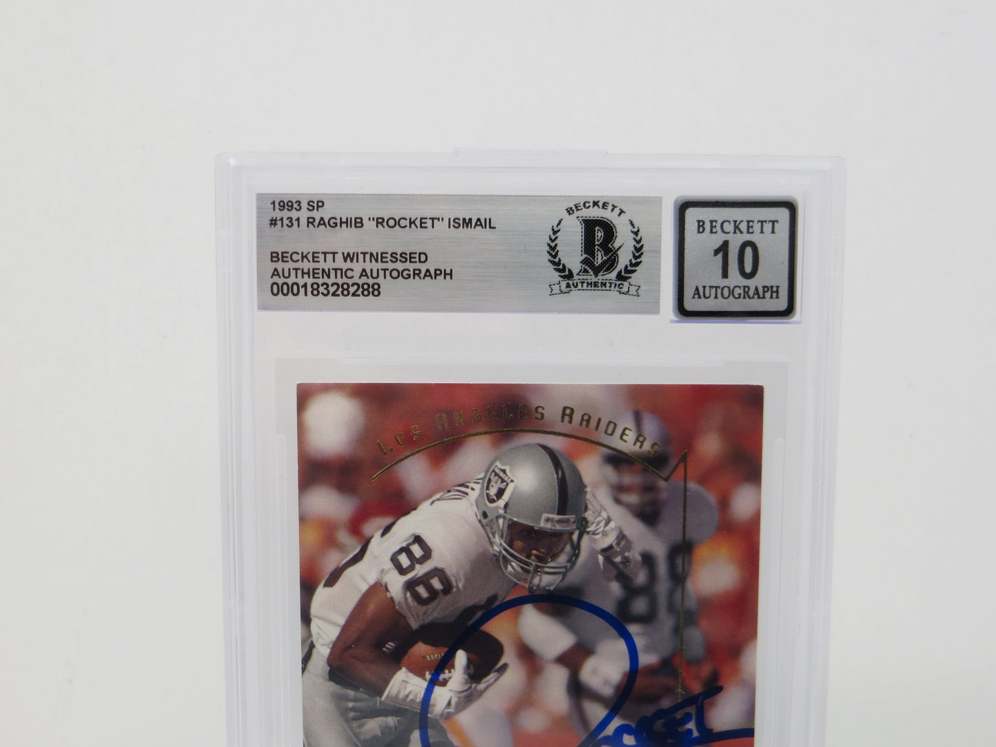 RAGHIB ROCKET ISMAIL SIGNED BGS BAS Slab 1993 SP #131 Raiders AUTO 10