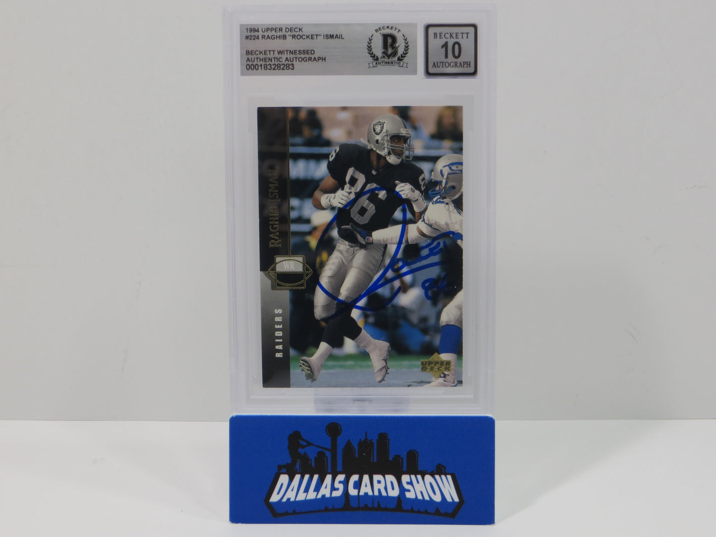 RAGHIB ROCKET ISMAIL SIGNED BGS BAS Slab 1994 Upper Deck #224 Raiders AUTO 10