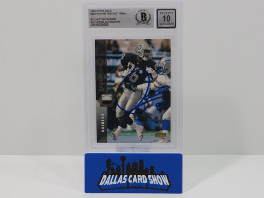 RAGHIB ROCKET ISMAIL SIGNED BGS BAS Slab 1994 Upper Deck #224 Raiders AUTO 10