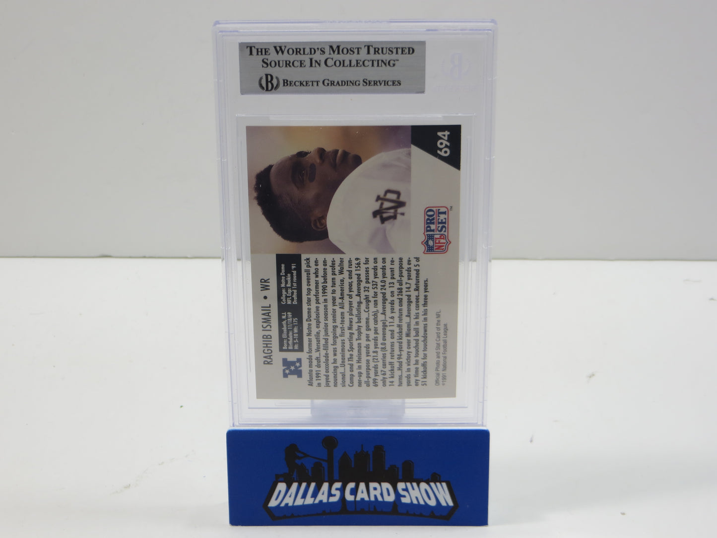 1991 PRO SET DRAFT DAY #694C RAGHIB "ROCKET" ISMAIL BGS AUTO