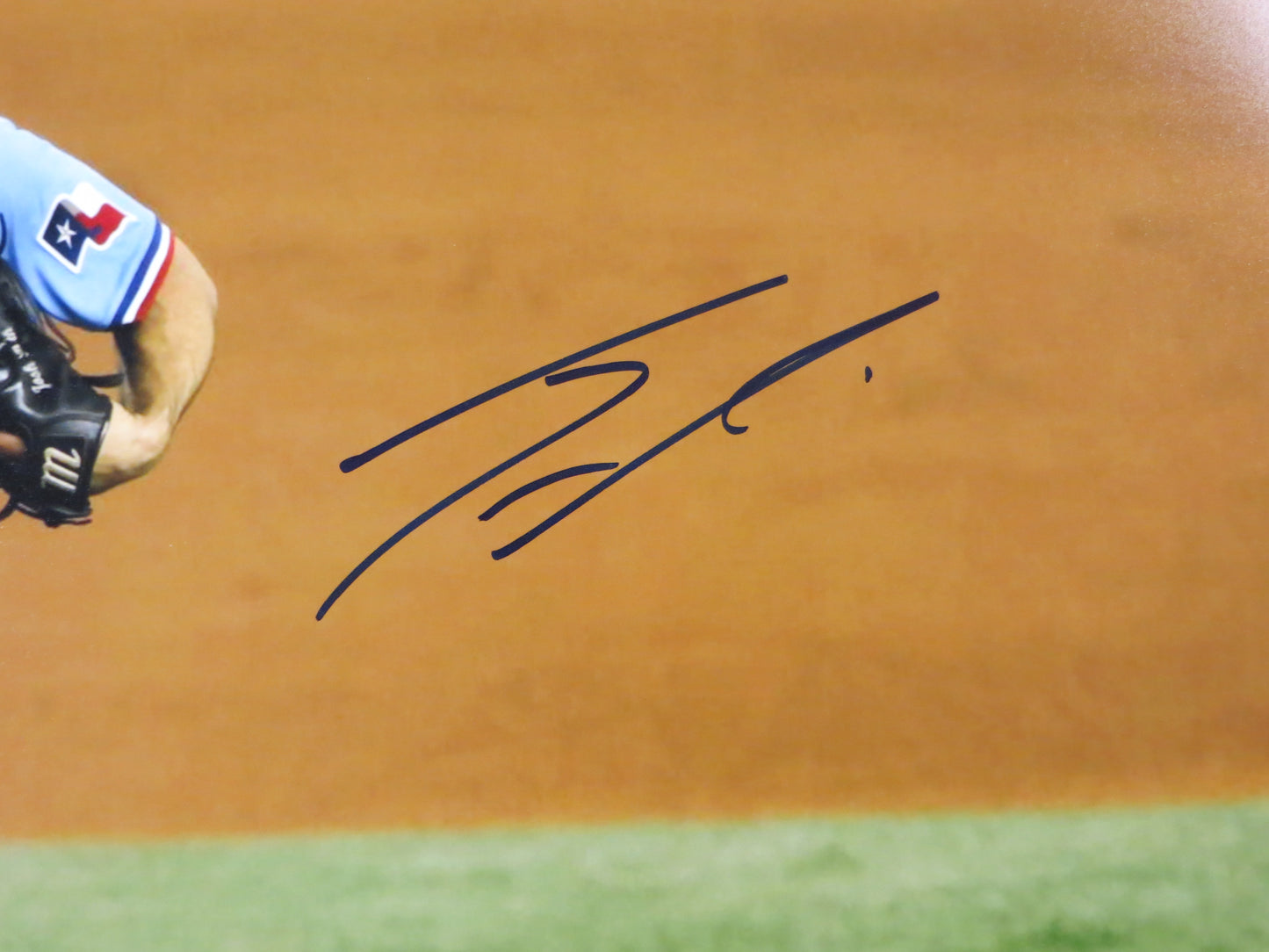 JOSH SMITH TEXAS RANGERS SIGNED 16x20 PHOTO ALT Jersey Light Blue FIELDING BAS