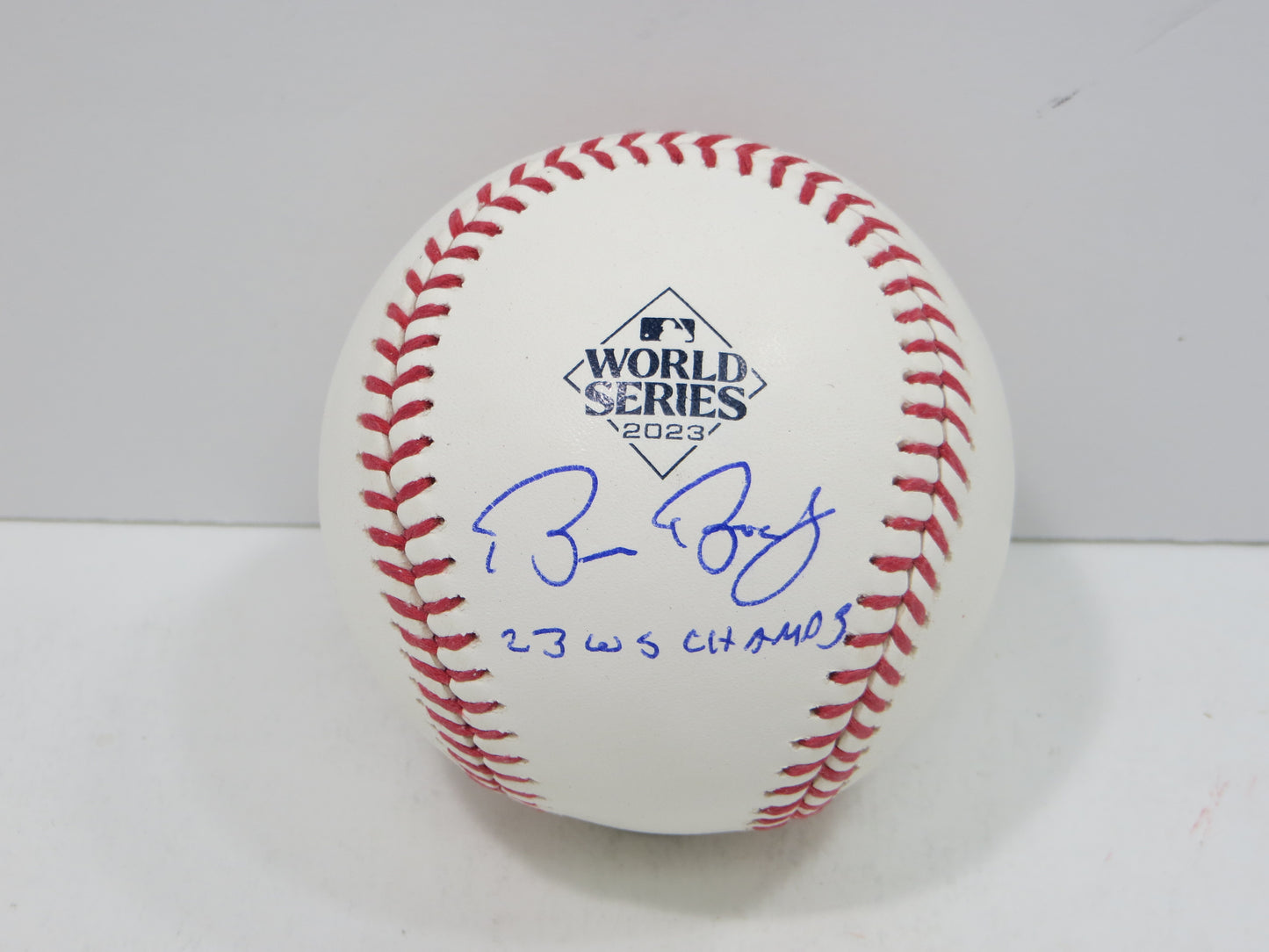BRUCE BOCHY SIGNED Rawlings 2023 World Series BASEBALL w/INSC Texas Rangers JSA