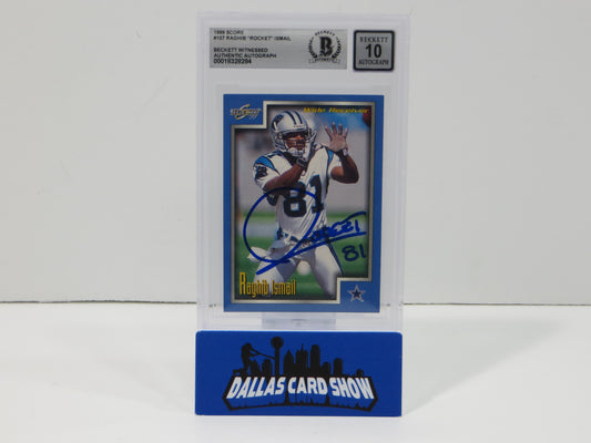 1999 Score #107 ROCKET ISMAIL SIGNED Carolina Panthers BGS BAS 10 Auto